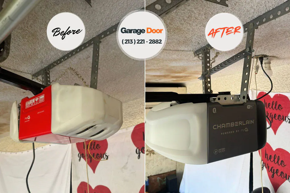 Before and after: garage door repair Oakland, NJ